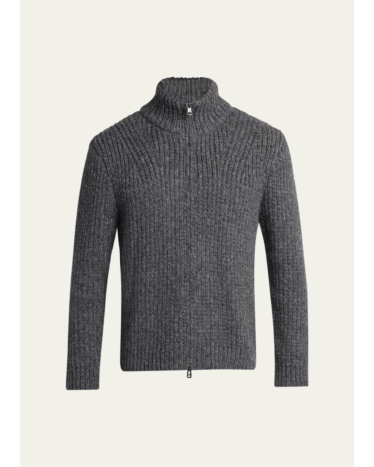 Men'S Ribbed Full-Zip Sweater