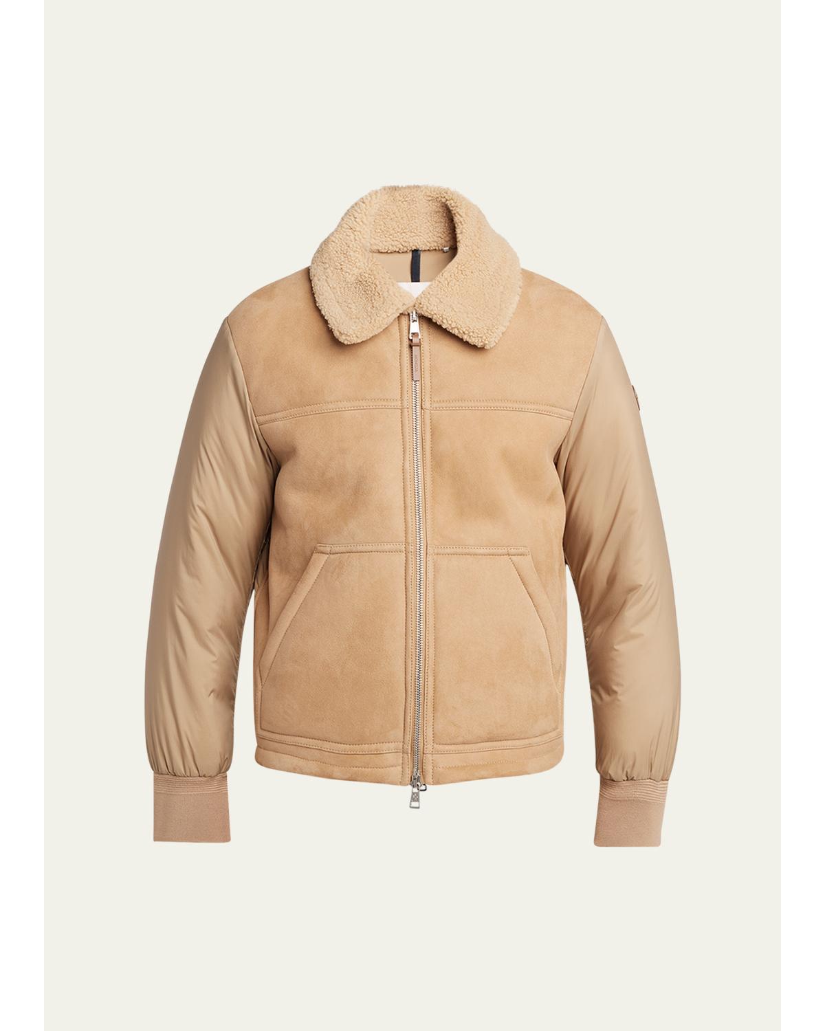 Men'S Tonnay Leather And Down Quilted Jacket