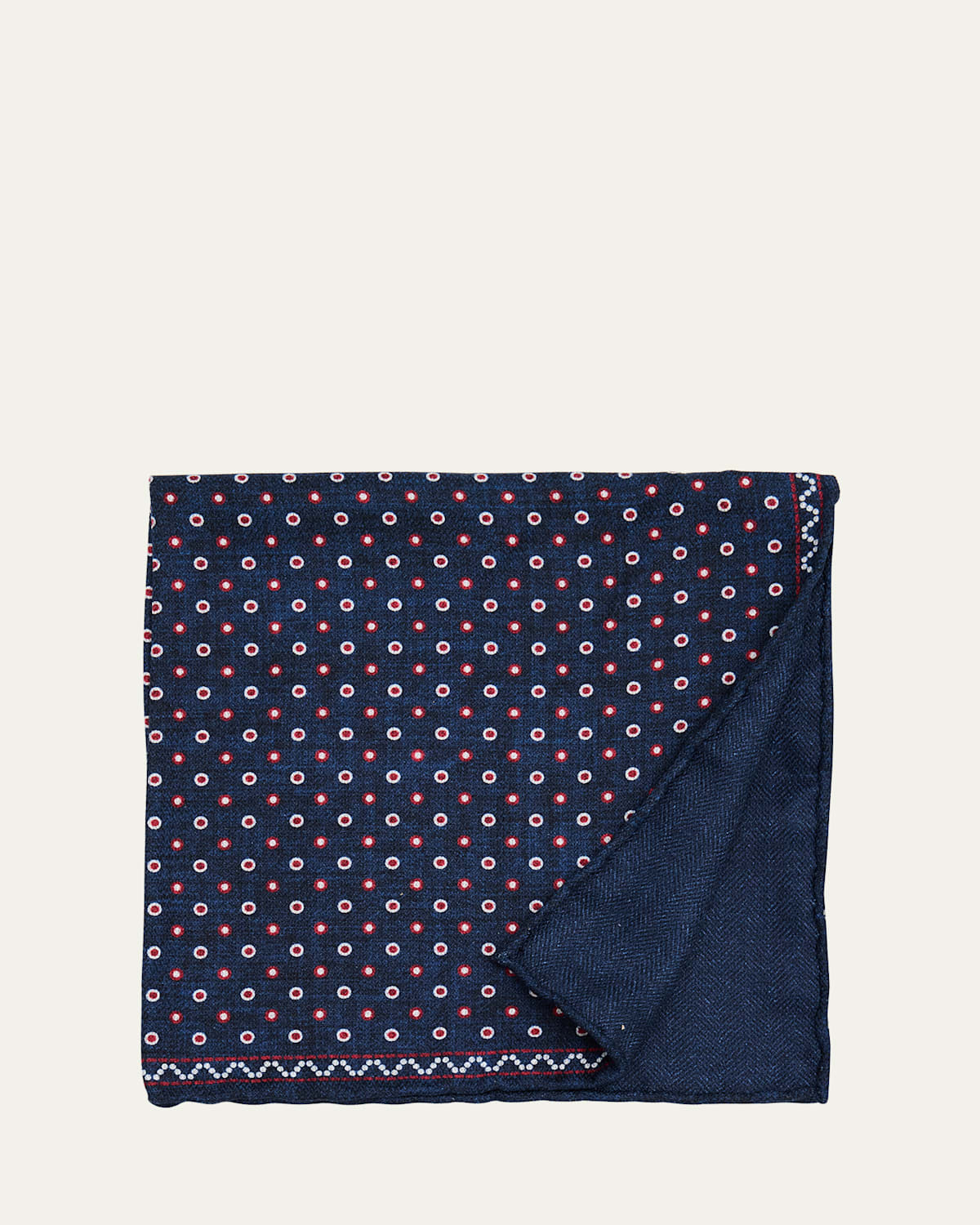 Brunello Cucinelli Men's Polka Dot-Print Silk Pocket Square | Thumbnail 4 Brunello Cucinelli Men's Polka Dot-Print Silk Pocket Square | Thumbnail 4