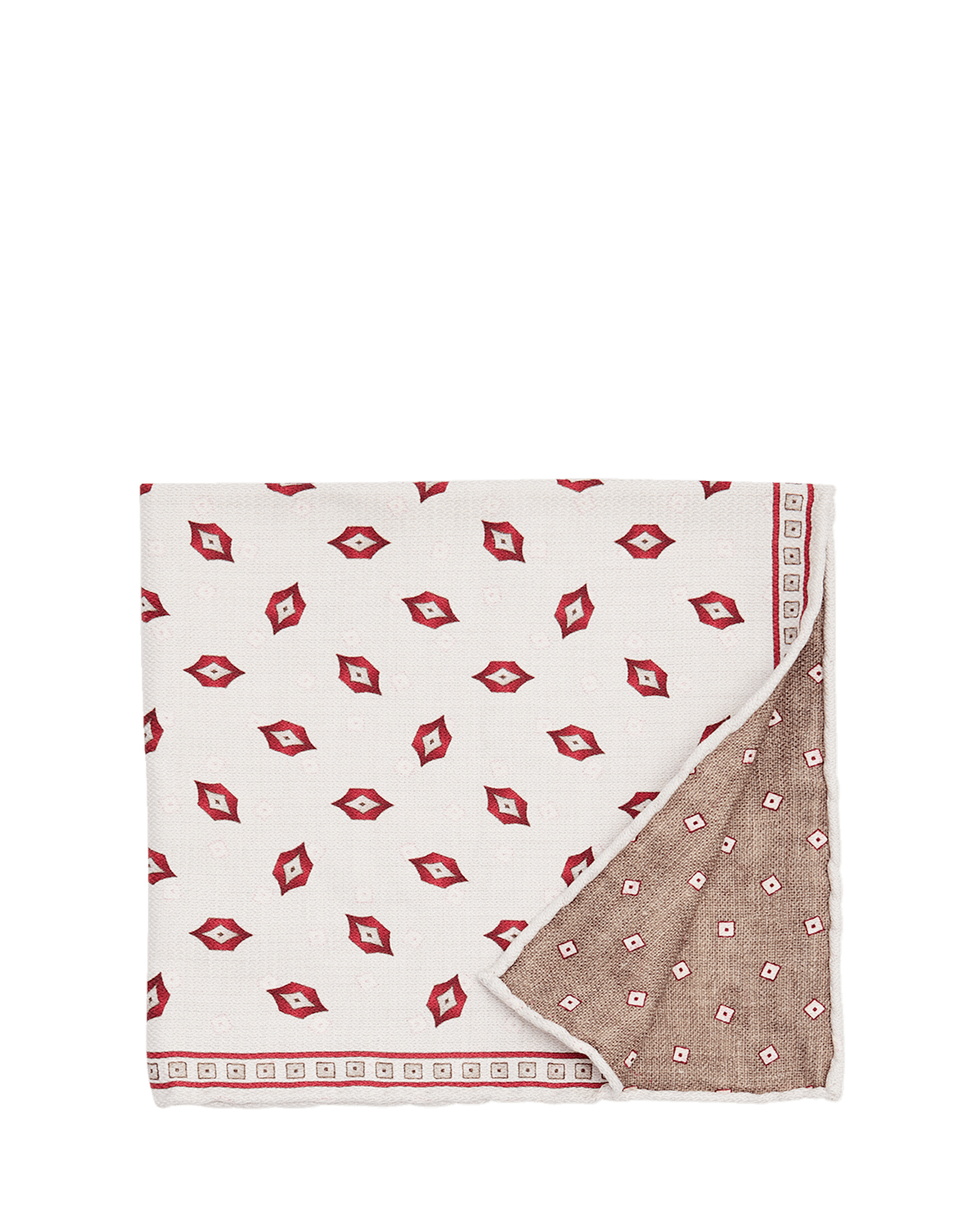 Brunello Cucinelli Men's Geometric Leaf-Print Silk Pocket Square | Thumbnail 2 Brunello Cucinelli Men's Geometric Leaf-Print Silk Pocket Square | Thumbnail 2
