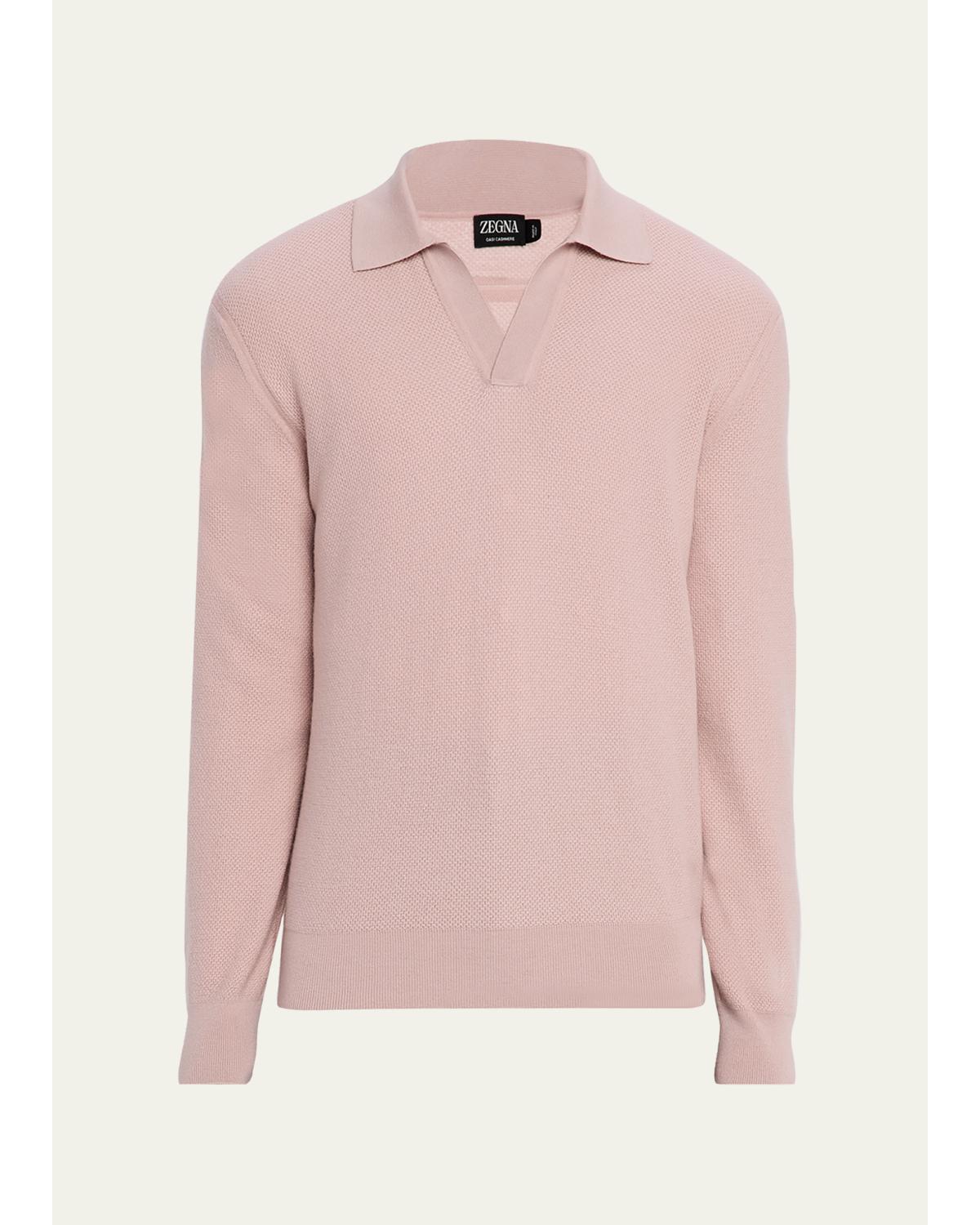Men'S Oasi Cashmere Johnny Collar Polo Sweater