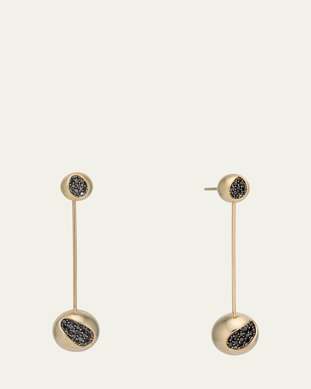 18K Long BLK Sapphire Pendulum Earrings