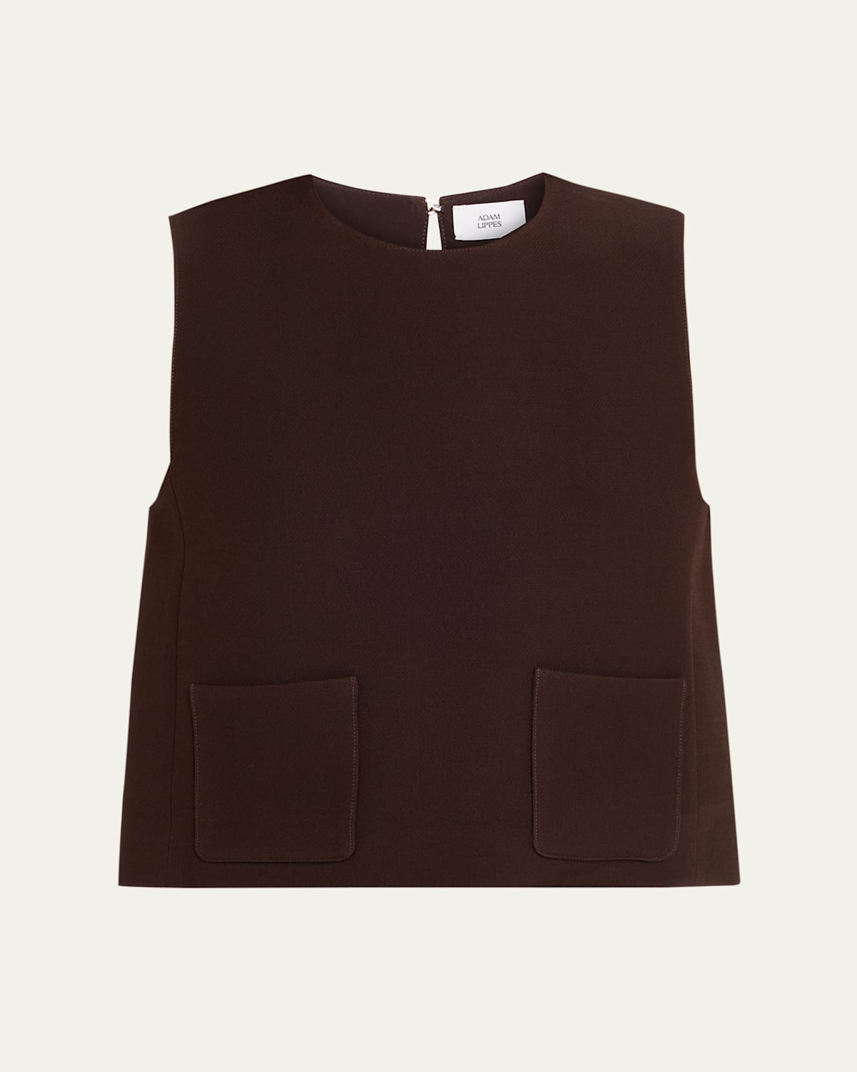 Adam Lippes Ludlow Sleeveless Crop Top In Brown