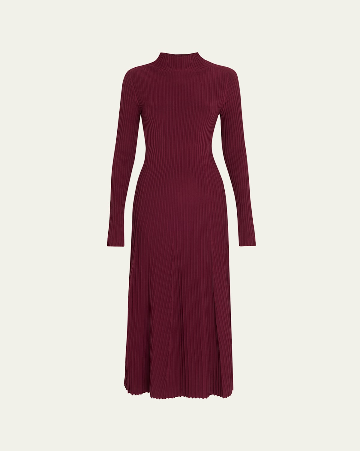 Adam Lippes Tabitha Turtleneck Rib Long-sleeve Maxi Dress In Animal Print