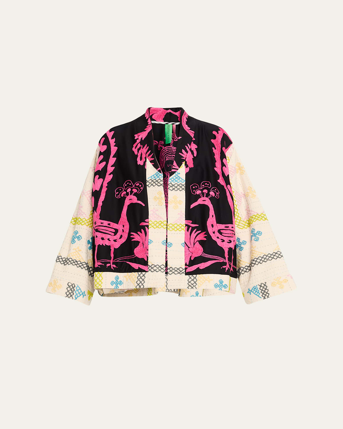 Rianna + Nina Embroidered Kimono Jacket In Multi