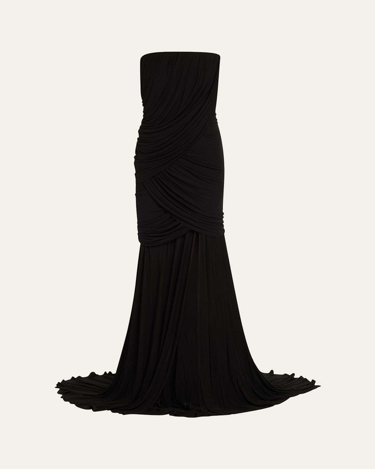 Rooney Draped Jersey Strapless Mermaid Gown