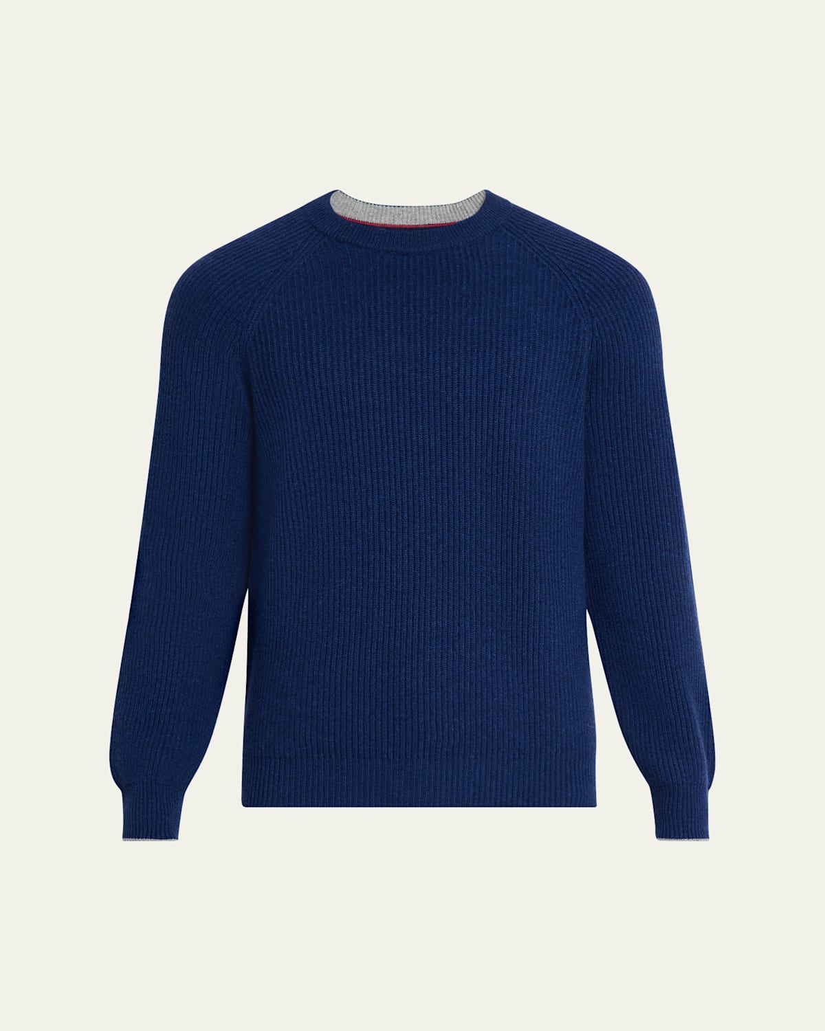 Men's Cashmere English Rib Crewneck Sweater