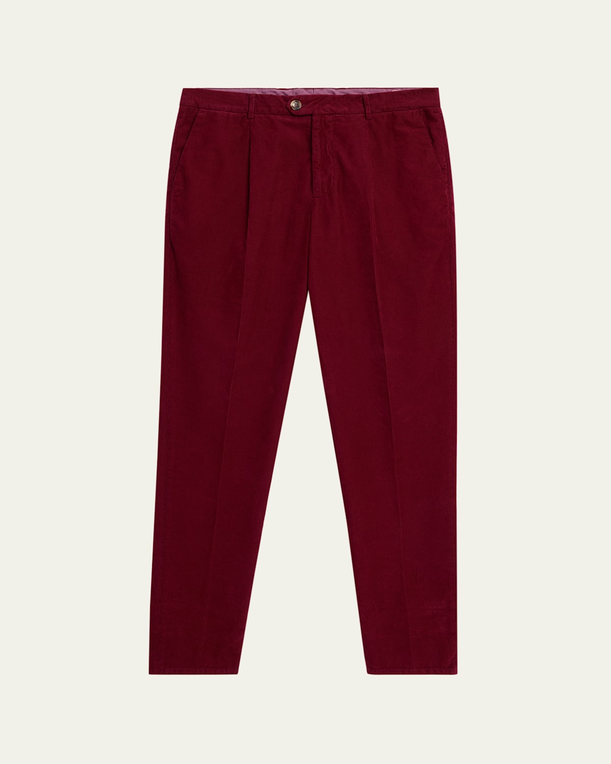 Brunello Cucinelli Men's Micro Corduroy Trousers In Red