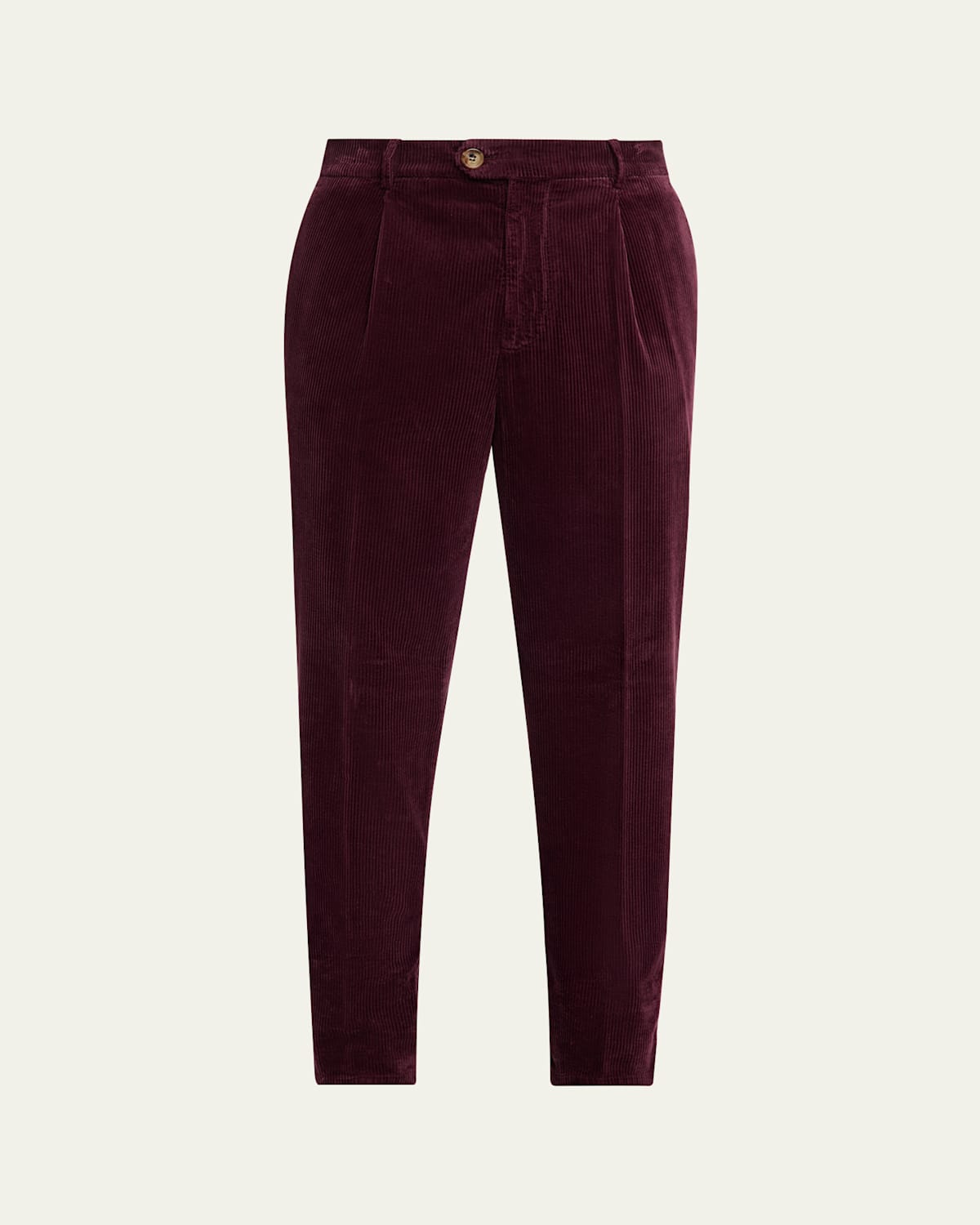 Brunello Cucinelli Men's Wide Wale Corduroy Single Pleat Pants