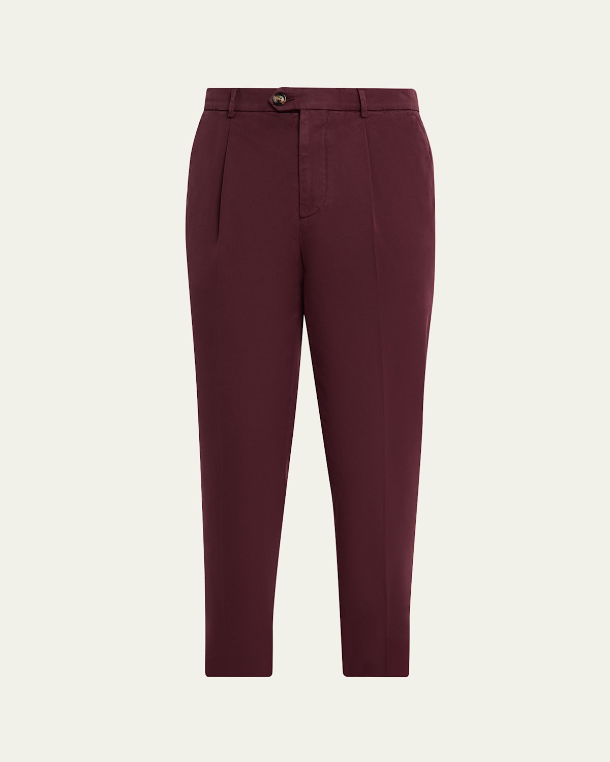 Brunello Cucinelli Casual Pants With Belt Loops In Burgundy