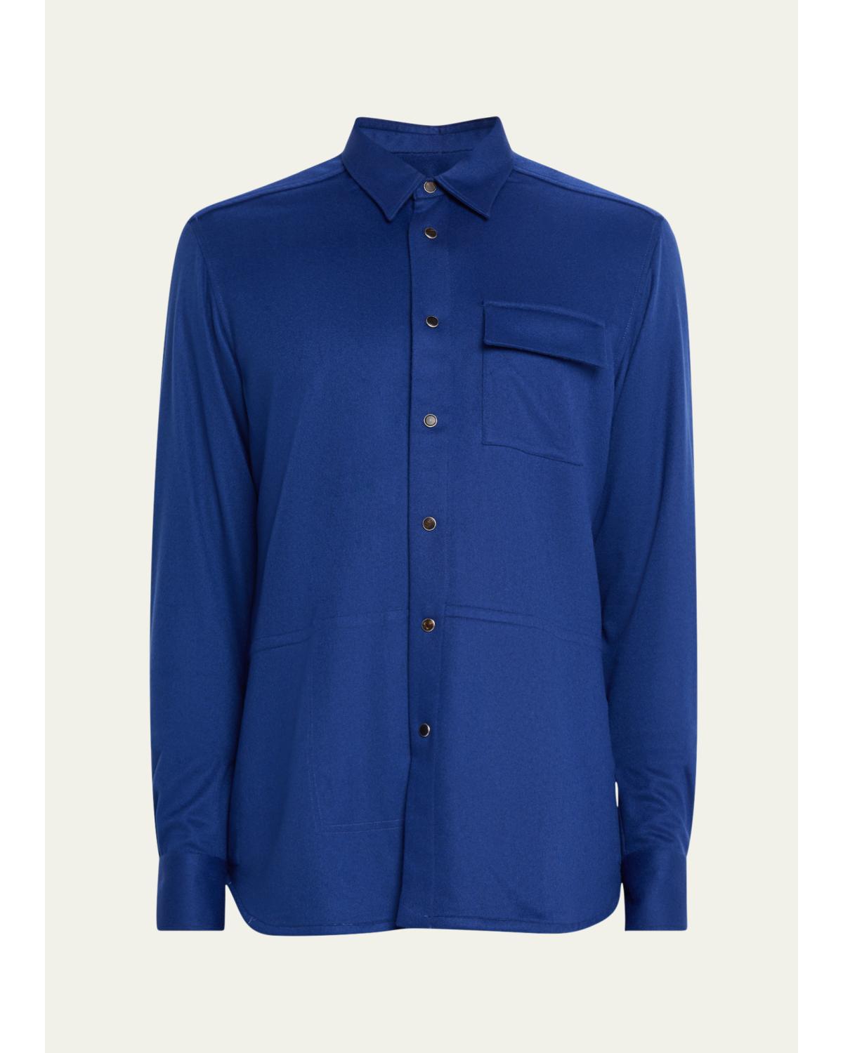 Men'S Cashmere Side-Pocket Overshirt