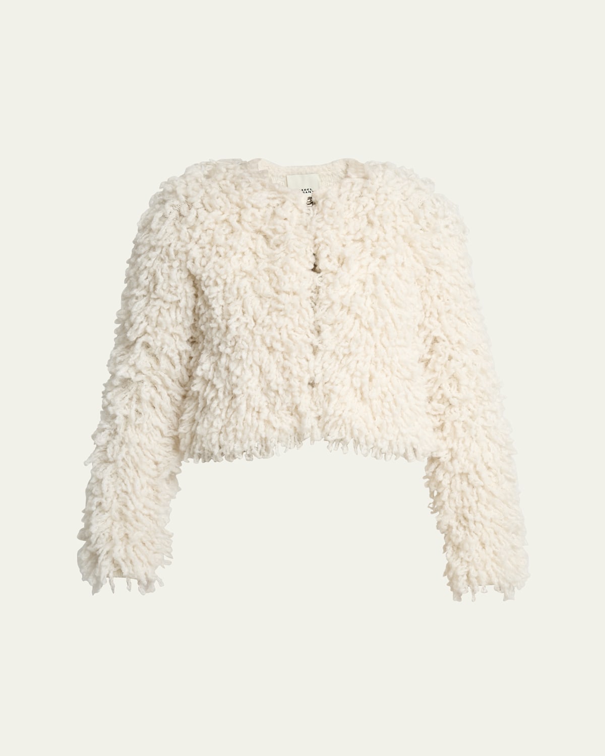 Isabel Marant Fedra Furry Alpaca Knit Jacket In Neutral