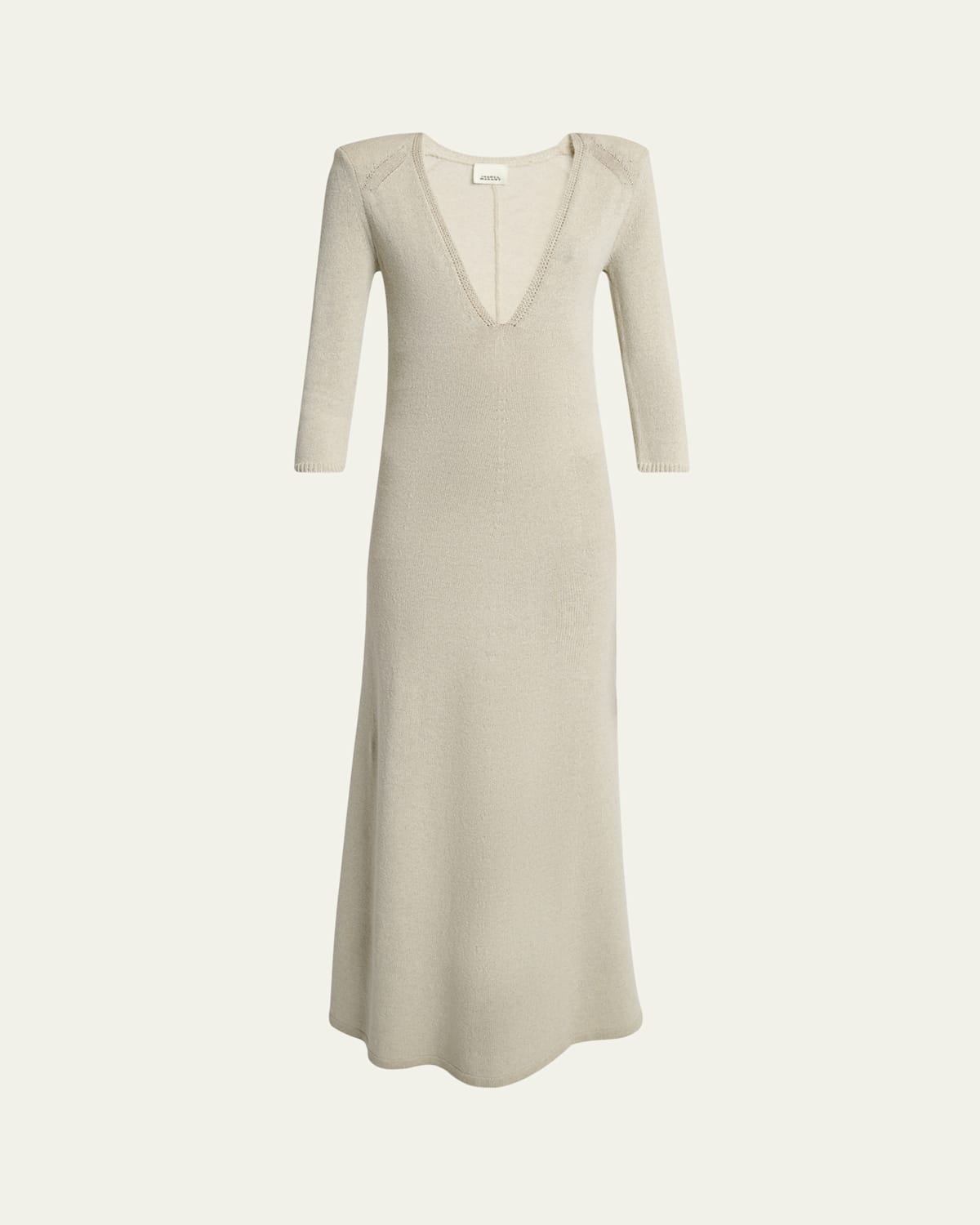 Isabel Marant Salina Fluid Tailoring Wool Dress In Sand