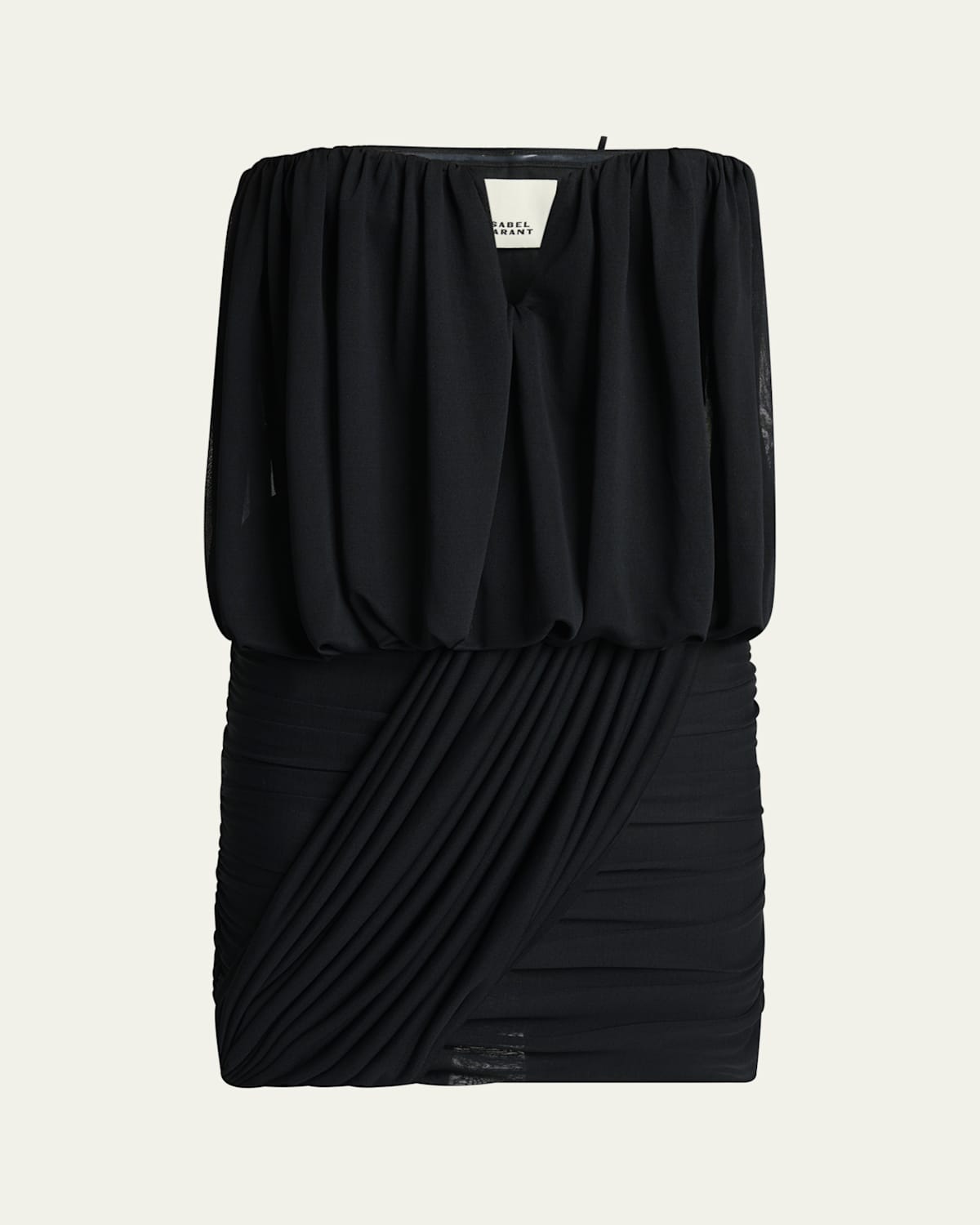 Isabel Marant Adelita Draped Strapless Mini Dress In Black