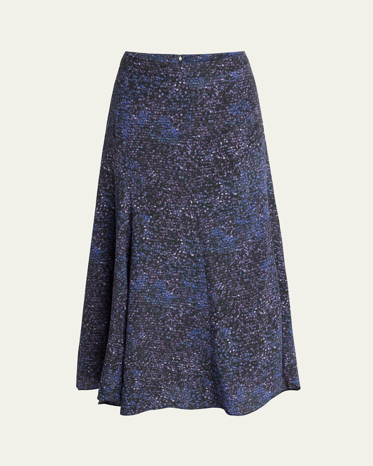 Isabel Marant Hortensia Mosaic Print Stretch Silk Midi Skirt In Blue