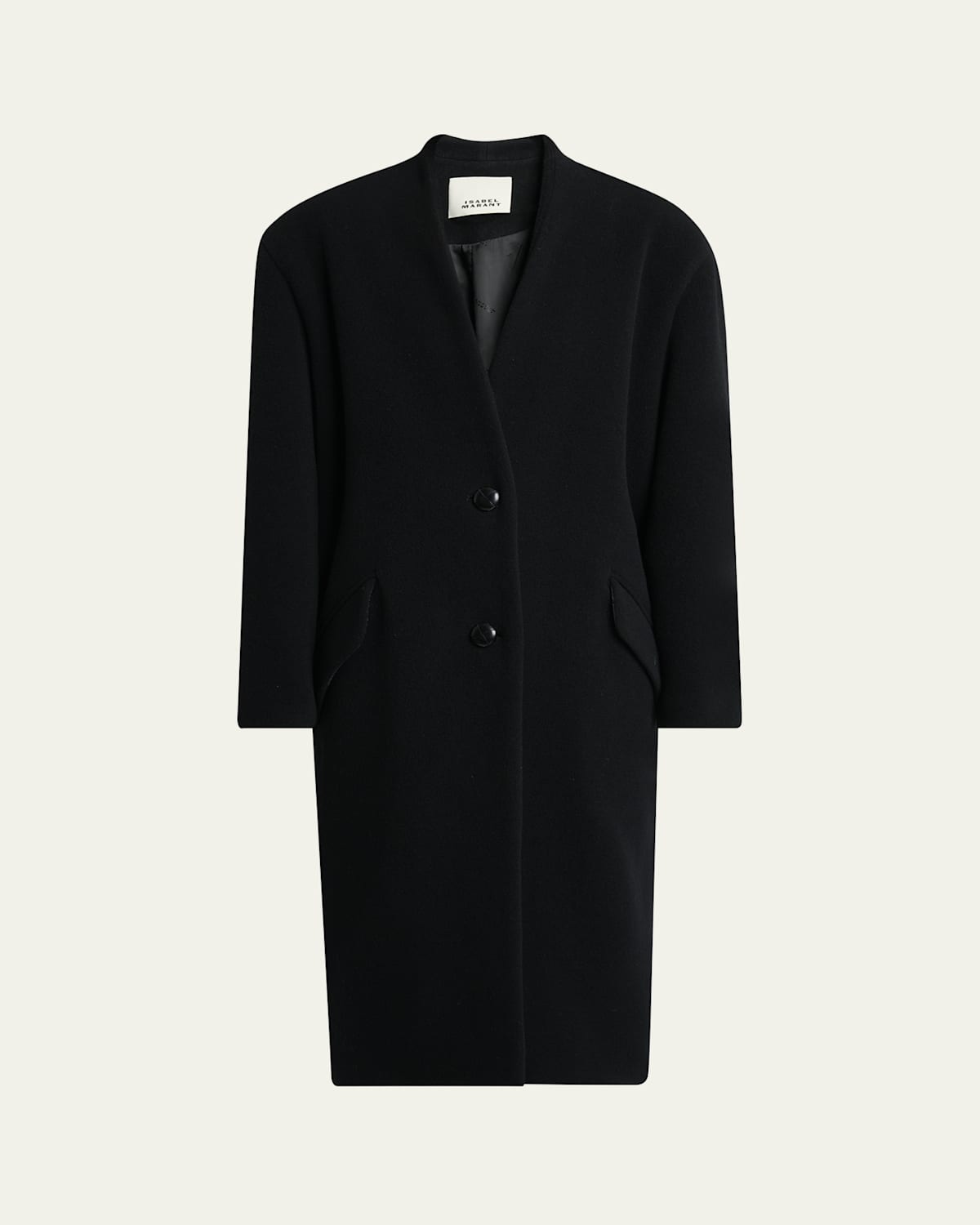 Isabel Marant Florane Structured Wool Coat In Black