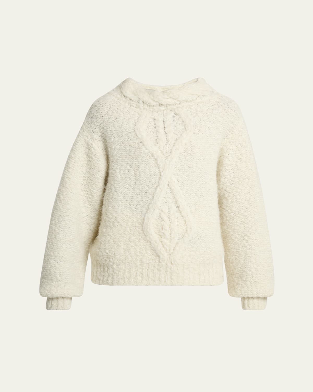 Isabel Marant Romane Irish Funnel-neck Alpaca Sweater In Sand