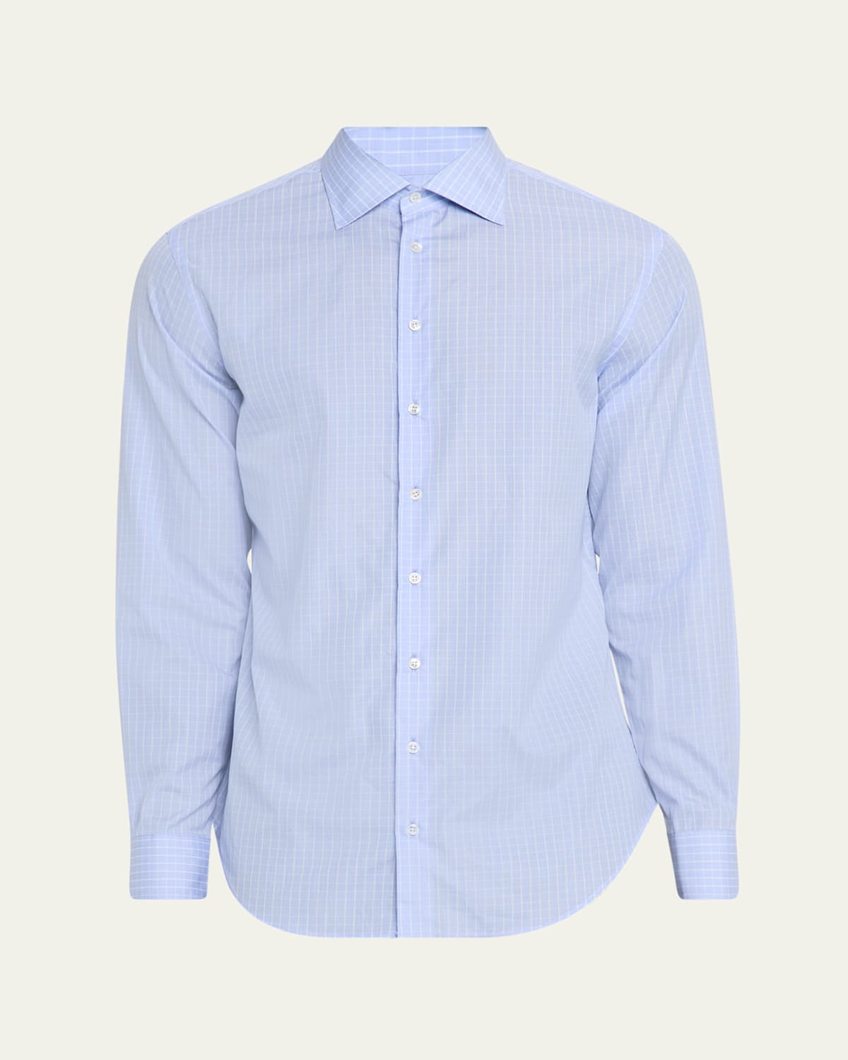 Giorgio Armani Men's Majesty Cotton Vertical Stripe Dress Shirt In Blue