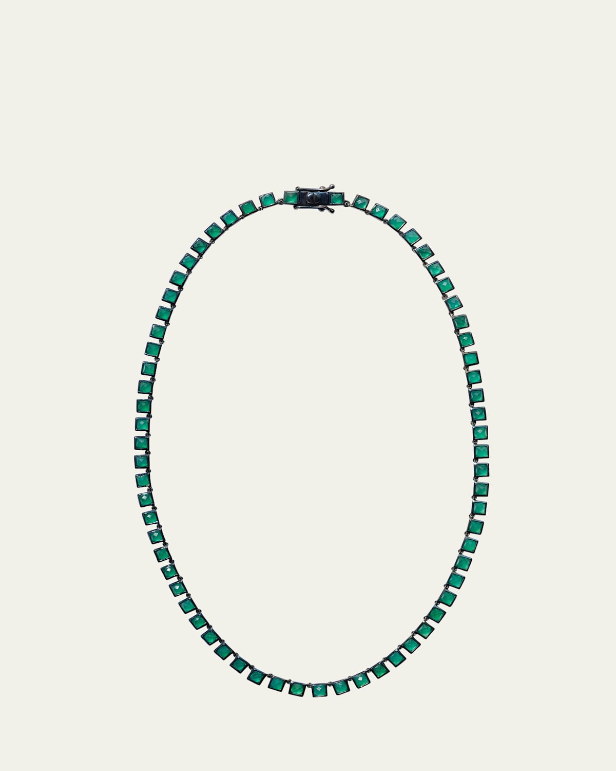 Riviere Tile Necklace with Square Labradorites