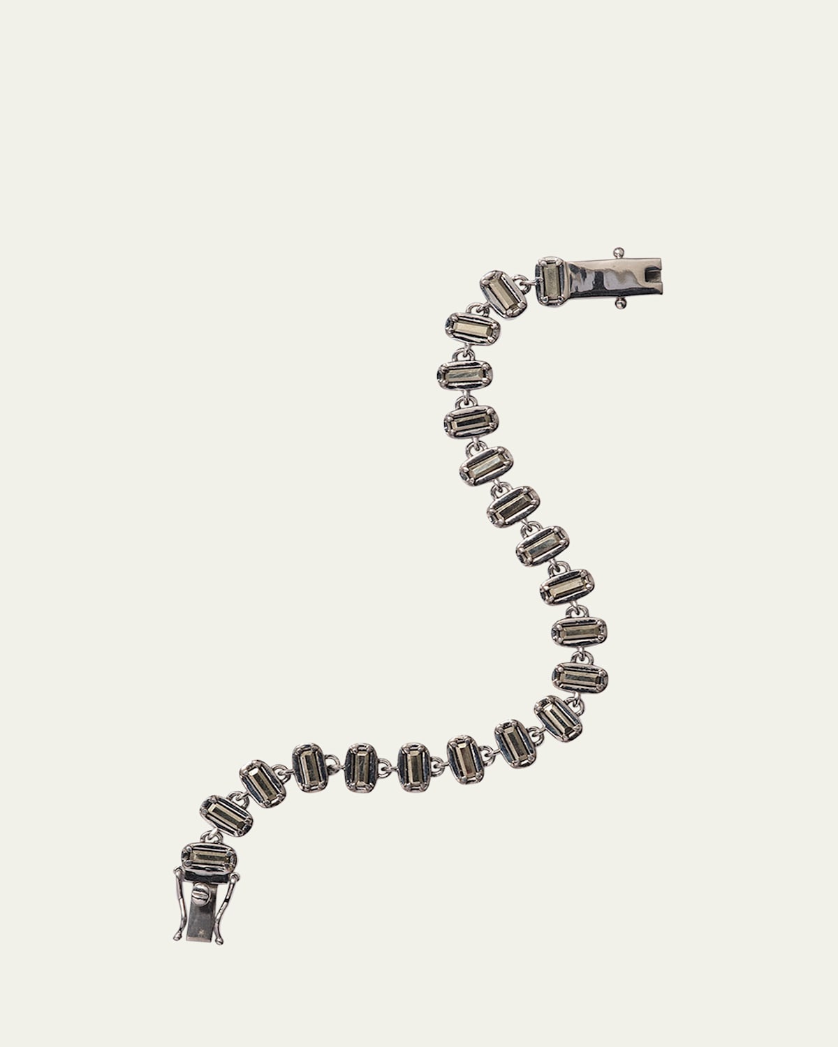 3D Baguette Pyrite Tile Chain Bracelet