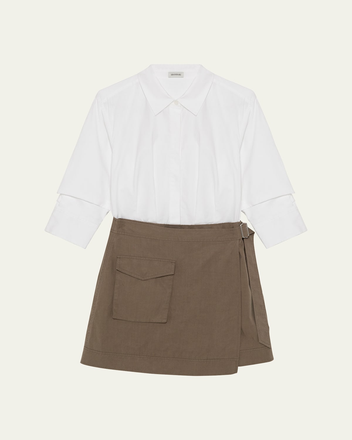 Simkhai Fraser Mini Combo Shirtdress In White