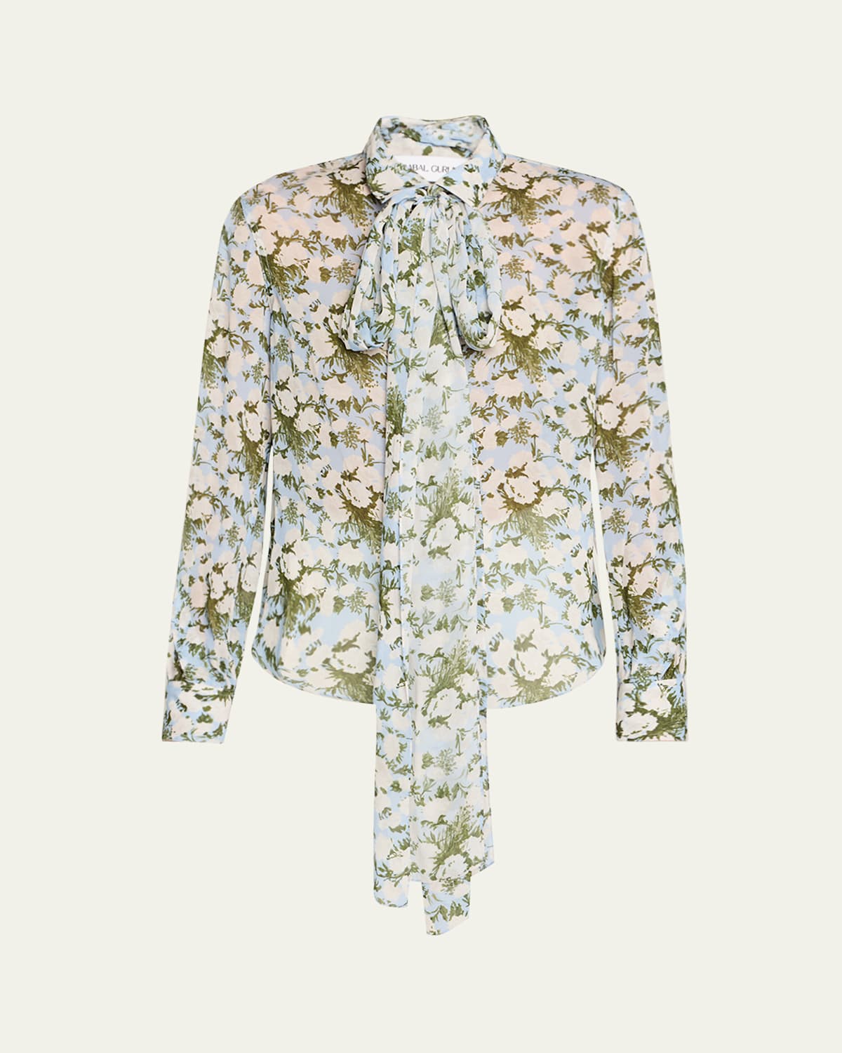 Floral Tie-Neck Blouse