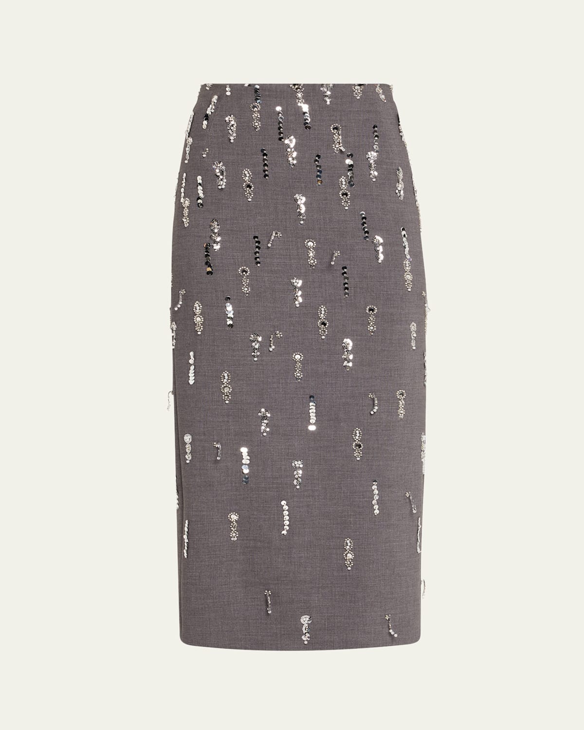 Prabal Gurung Sequin Embroidered Pencil Midi Skirt