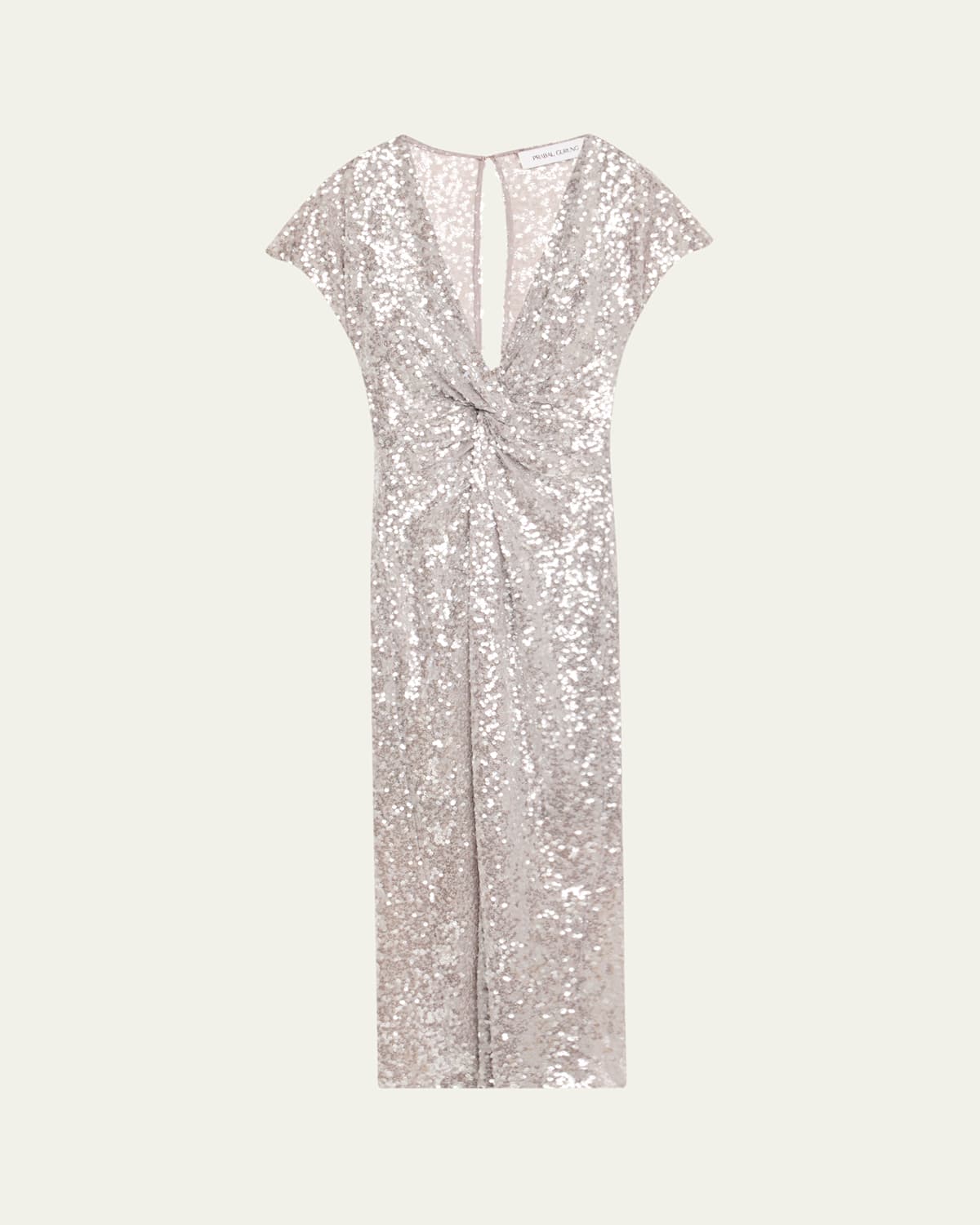 Prabal Gurung Sequined Twist-front Midi Dress In Multi