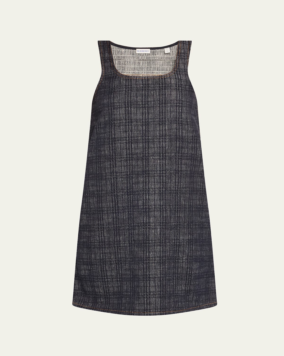 Burberry Check Denim Sleeveless Mini Dress