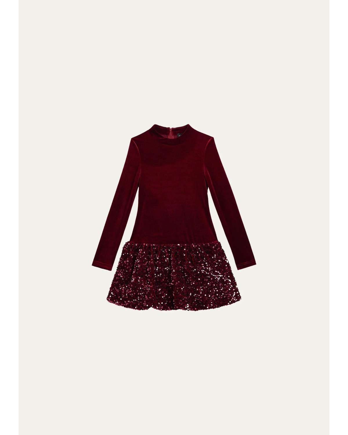 Bardot Junior Kids' Girl's Andi Sequined Bubble Mini Dress In Brown