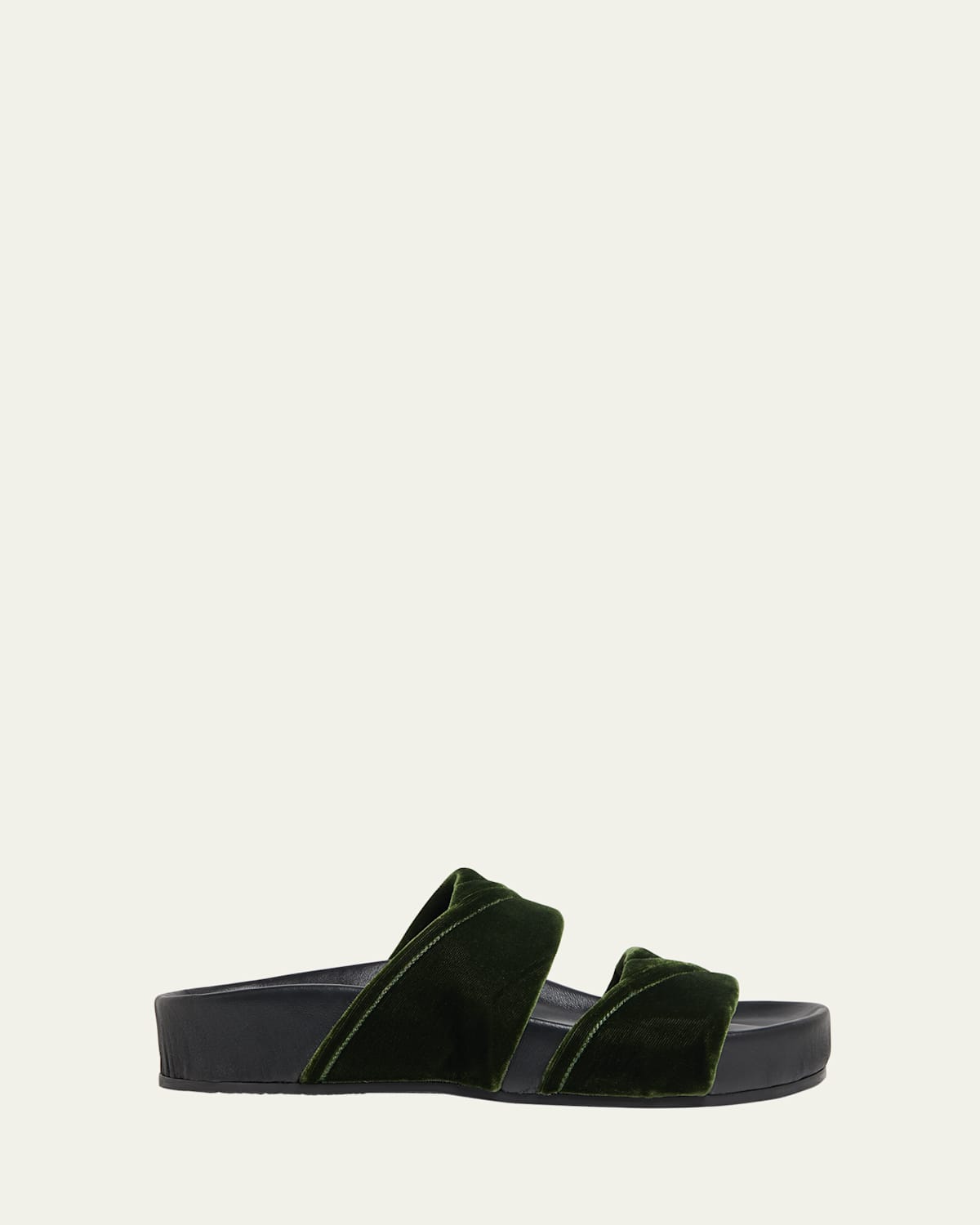 Dries Van Noten Velvet Platform Slide Sandals In Brown