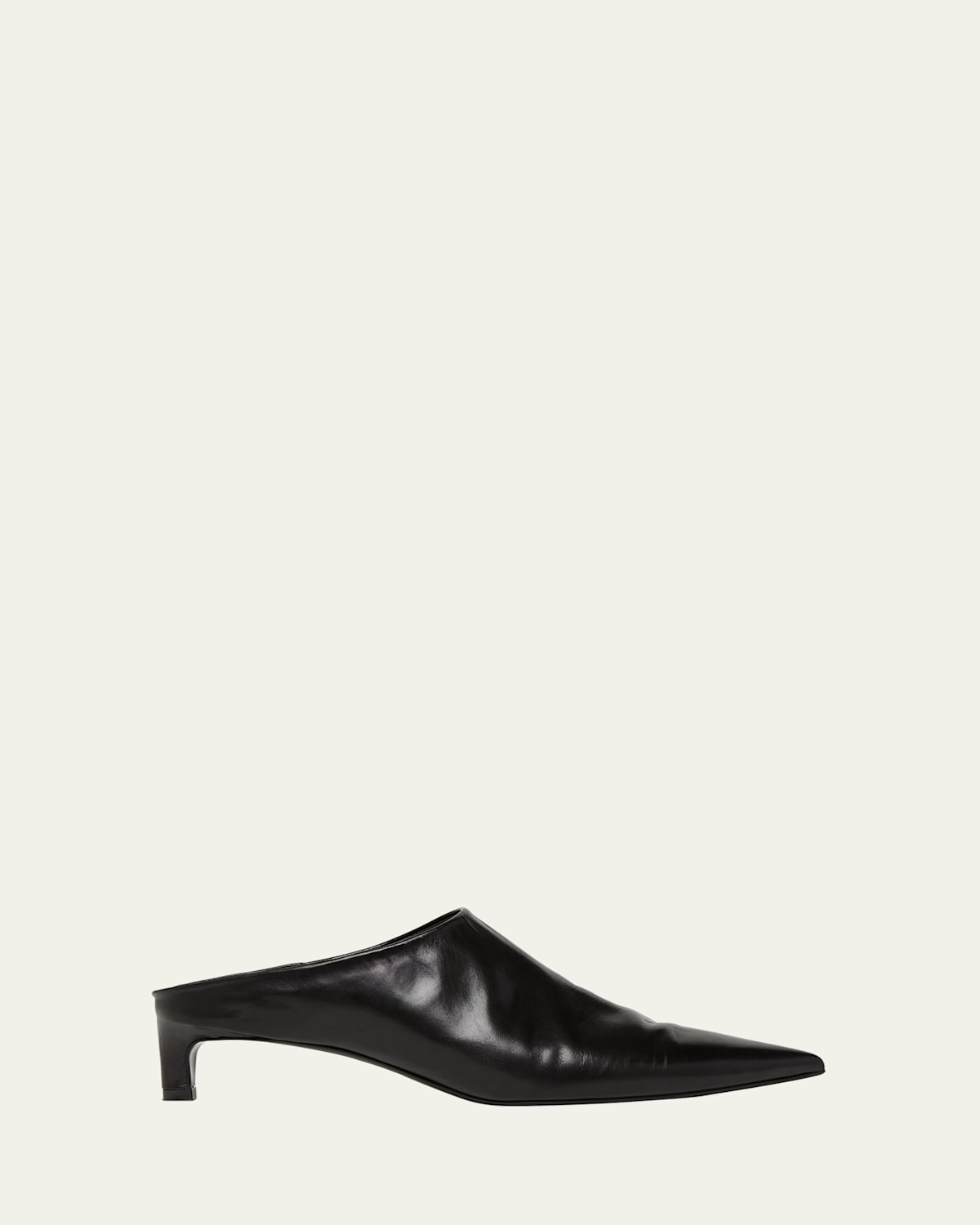 Leather Kitten Mule Pumps