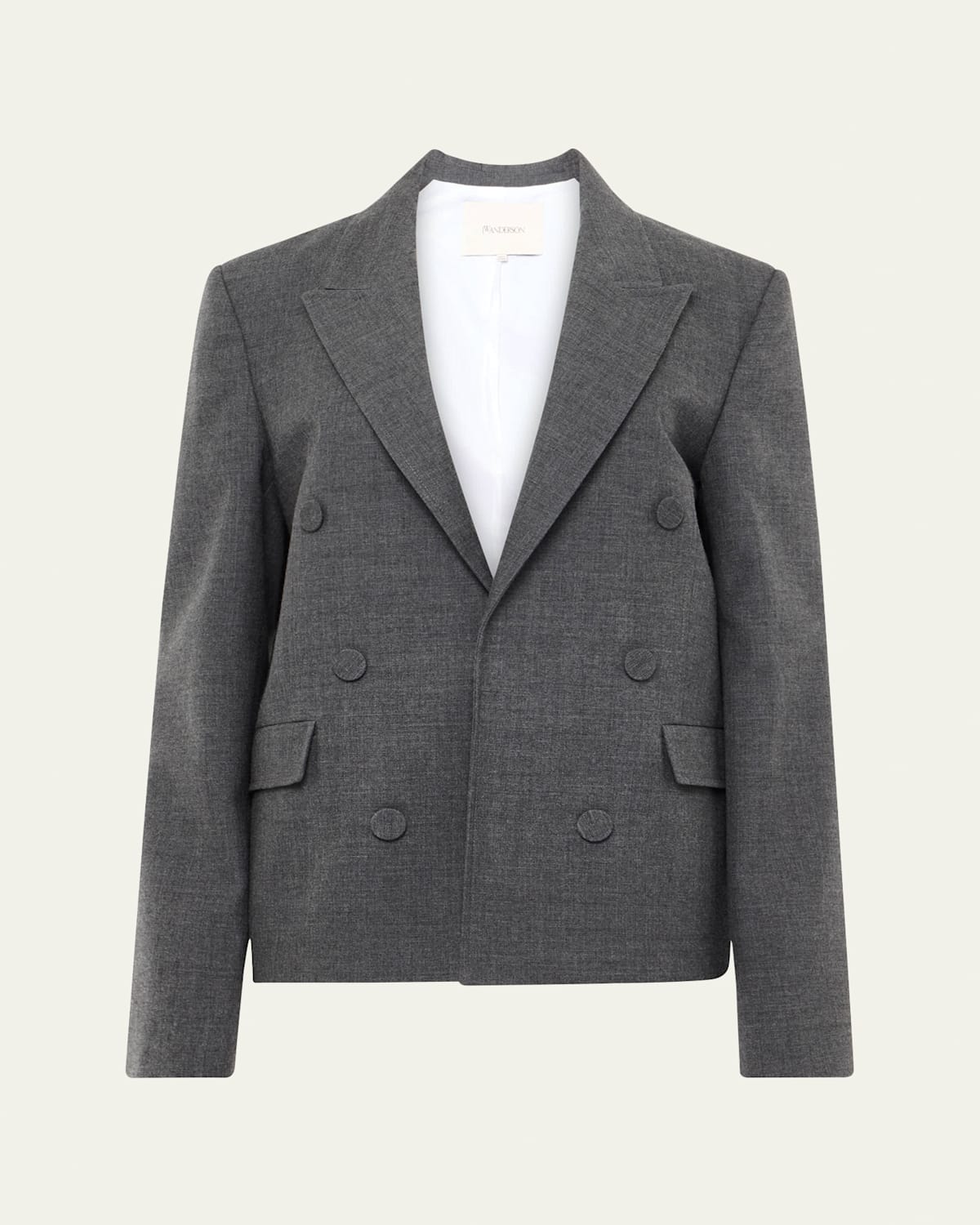 Jw Anderson Double Breasted Tailored Wool Jacket In Gray