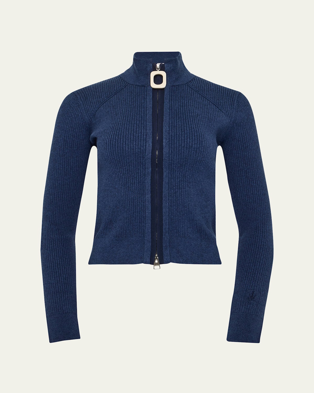 Fitted Zip-Up Cashmere Cardigan
