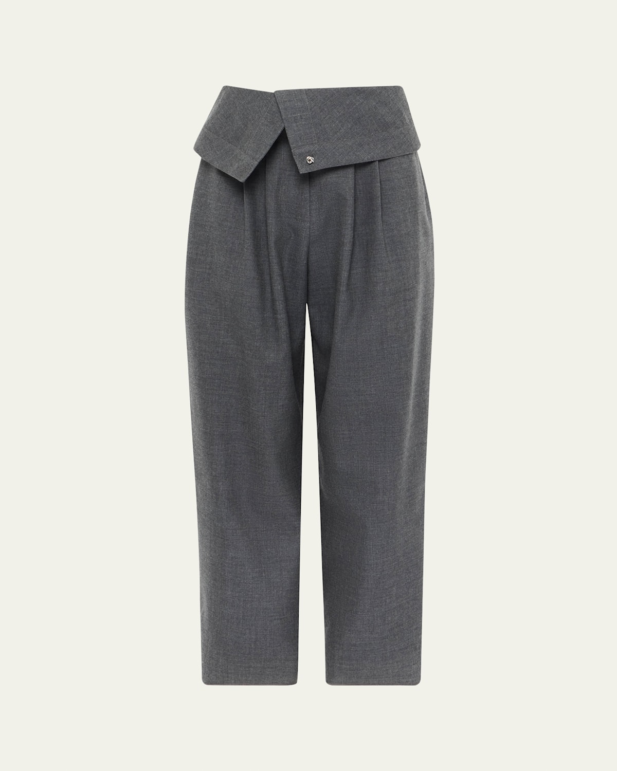 Jw Anderson Fold Over Wool Trousers In Gray