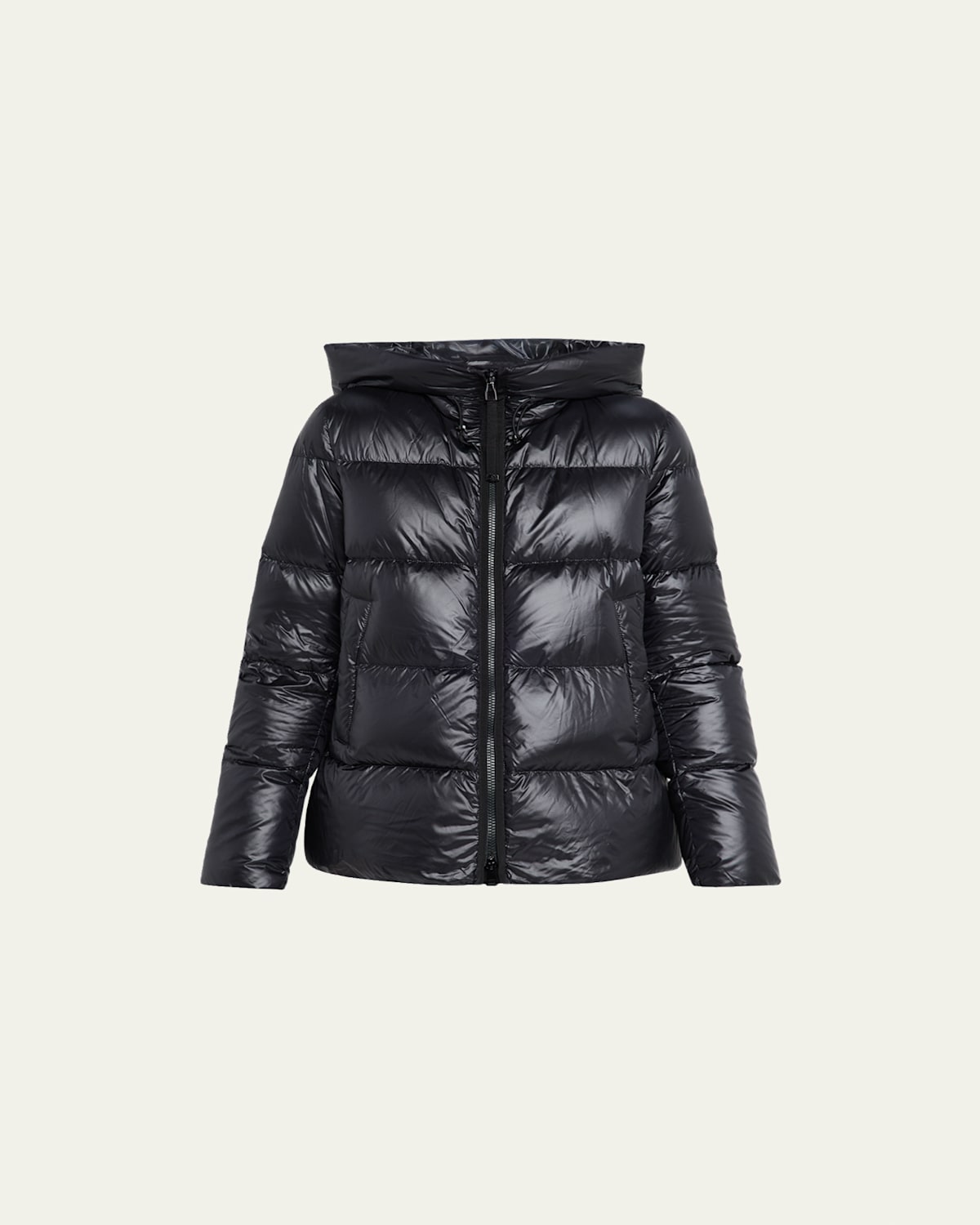 Moncler Serittes Hooded Short Down Jacket In Black