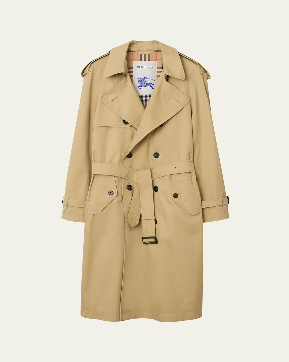 Burberry Men's Mid-length Gabardine Trench Coat In Brown