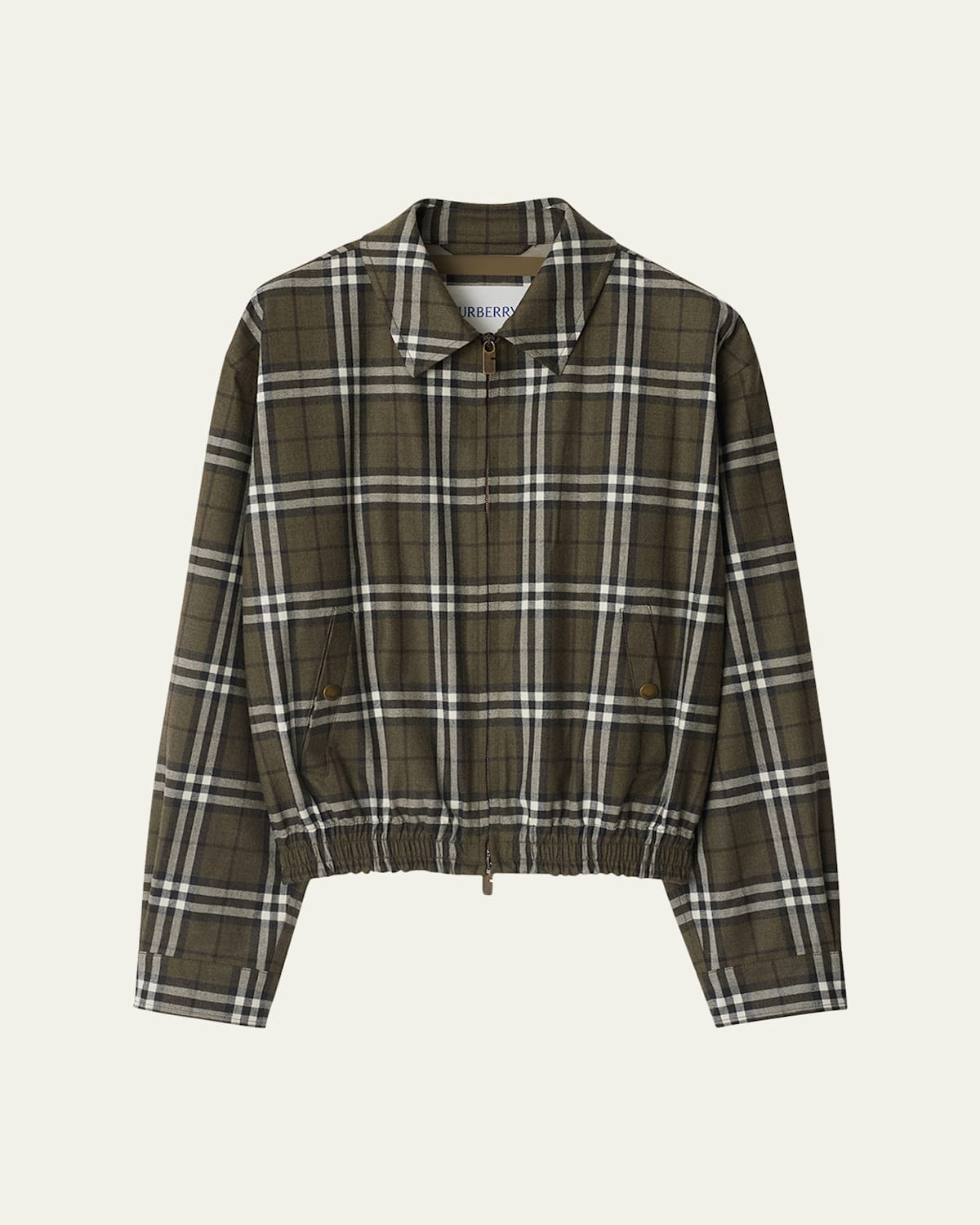 Men's Wool Check Blouson Zip Jacket