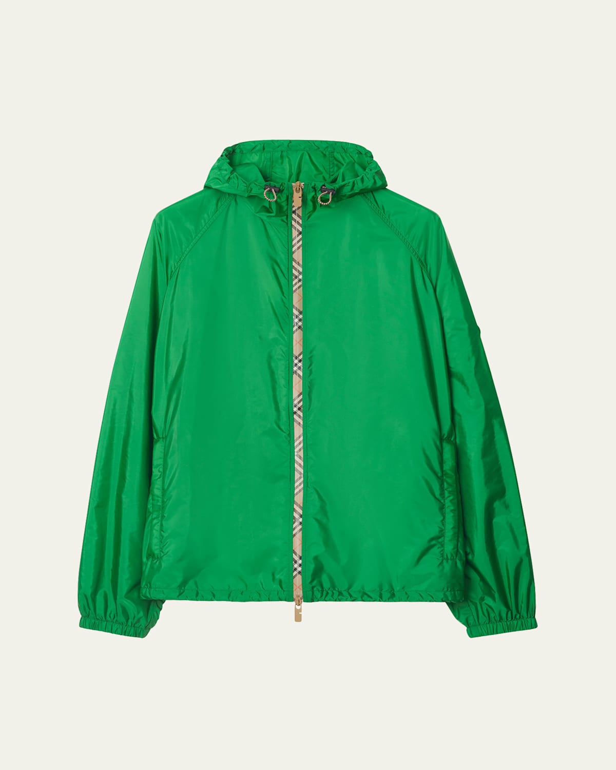 Burberry Check Trim Nylon Hooded Jacket