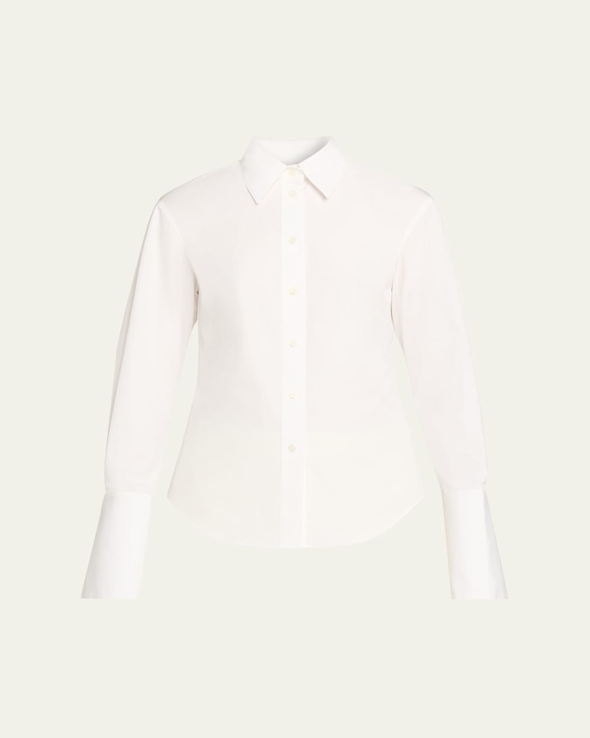 Lafayette 148 Button-down Cotton Shirt In White
