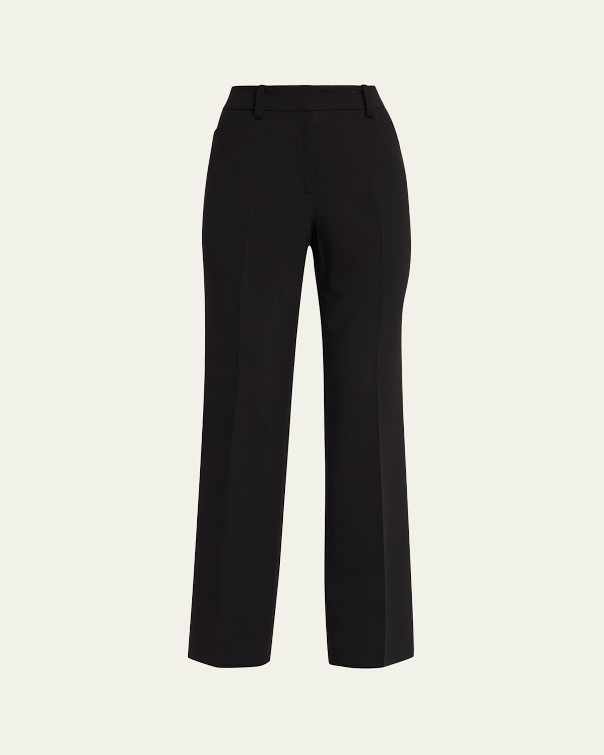 Lafayette 148 Reade Double-face Stretch Wool Pants In Black