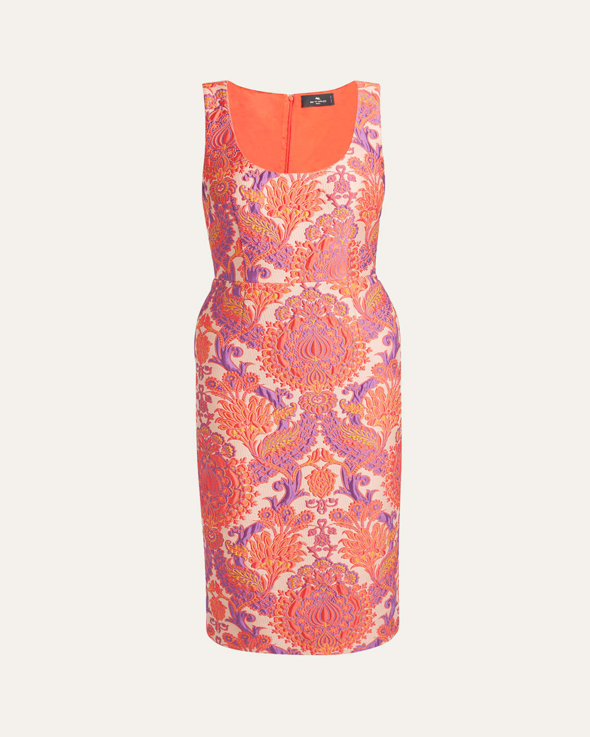 Etro Sleeveless Brocade Sheath Dress