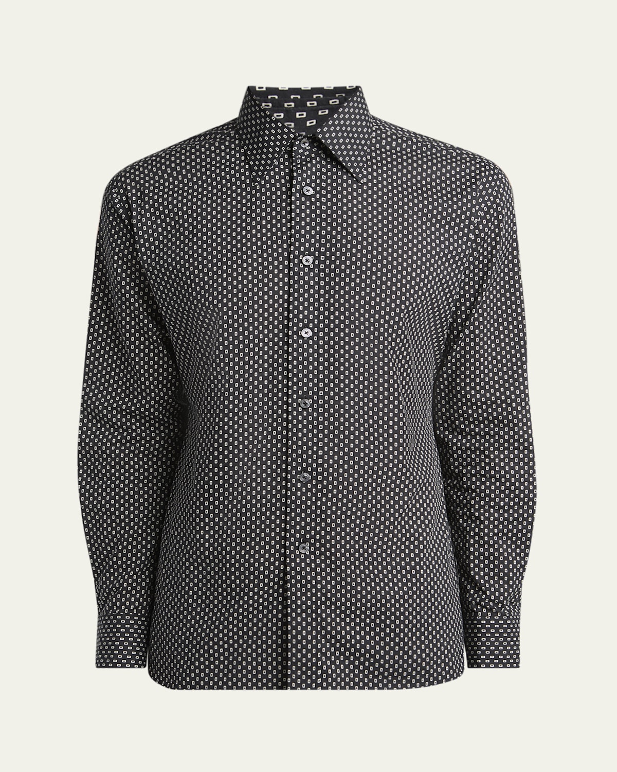 Tom Ford Men's Geometric Cotton Voile Sport Shirt