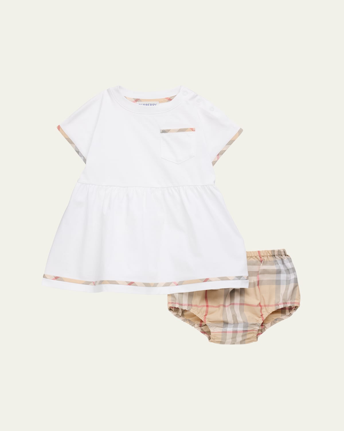 Burberry Kids' Girl's Lea Check Short-sleeve Dress & Bloomers