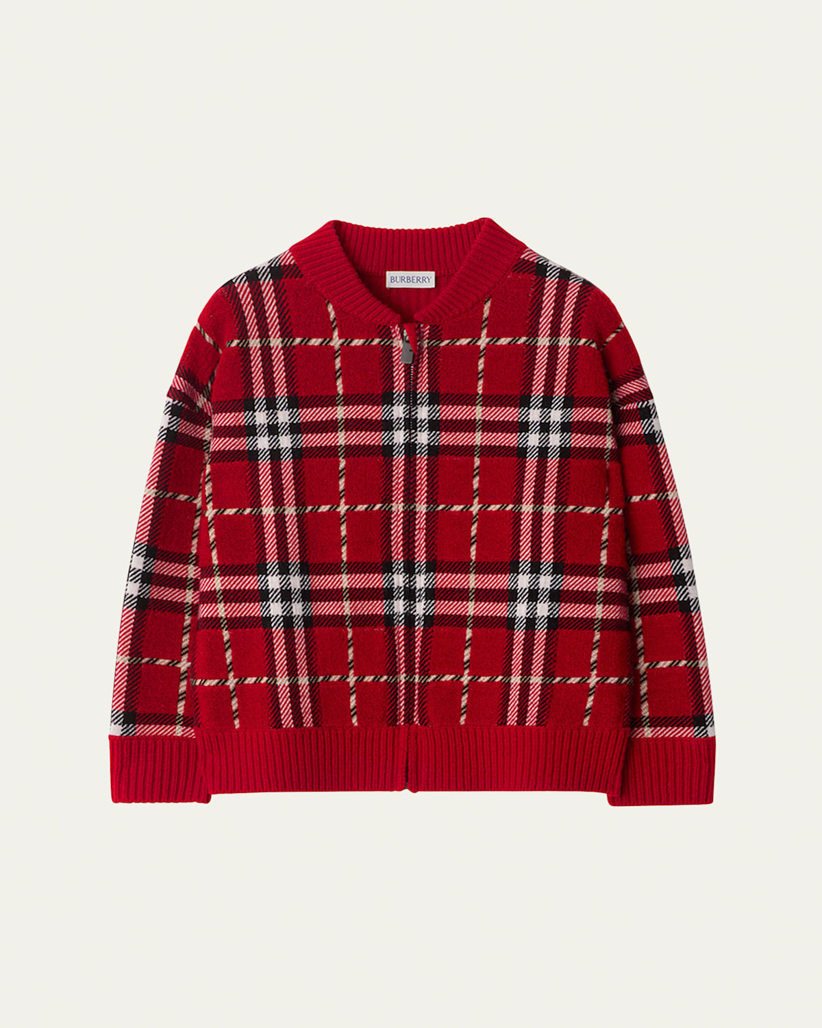 Kid's Duncan Check Cardigan Sweater, Size 3-14