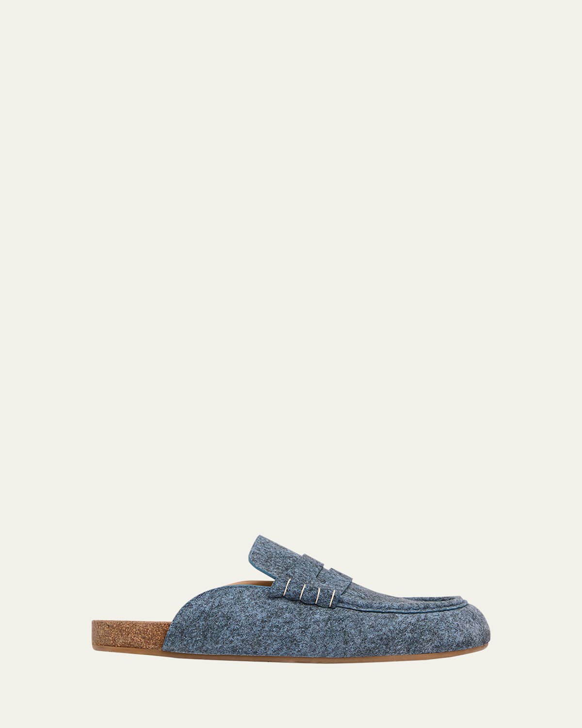 Jw Anderson Suede Stitch Loafer Mules In Blue