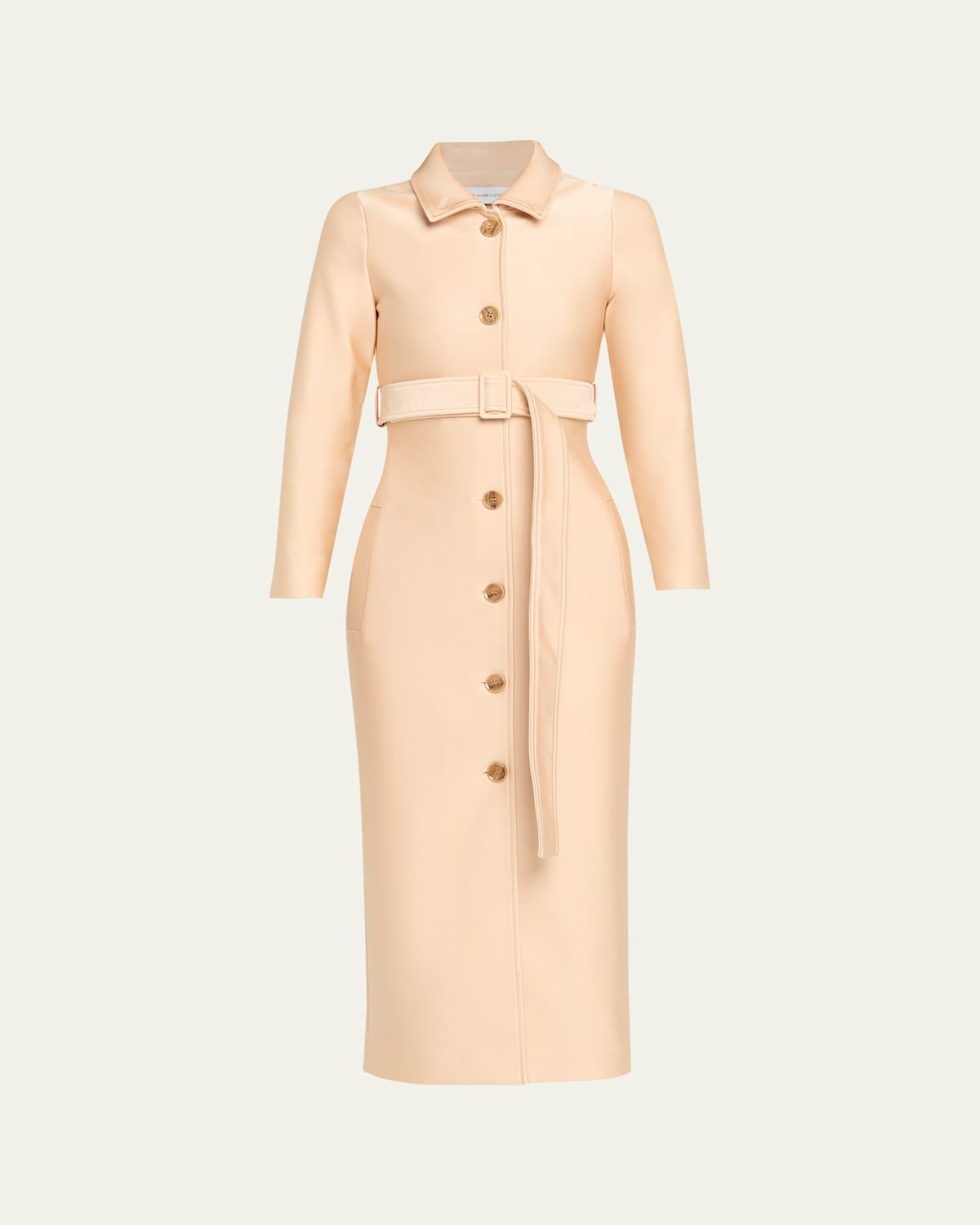 Marie Adam-leenaerdt Slim-fit Satin Belted Trench Coat In Pink