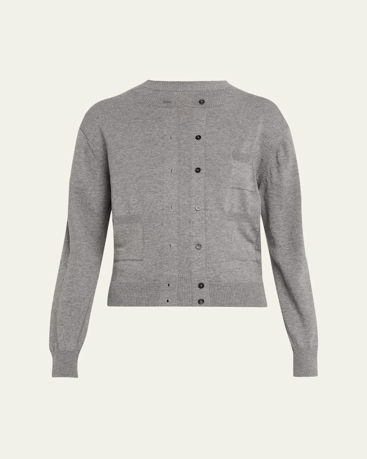 Marie Adam-leenaerdt Trompe L'oeil Wool-cotton Cardigan In Multi