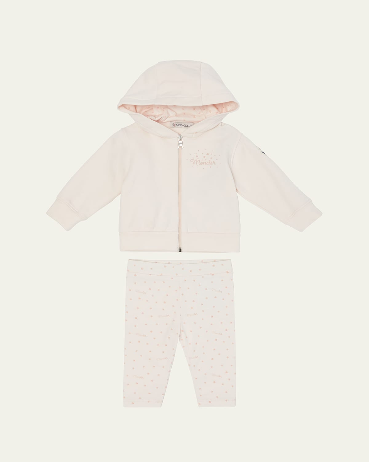 Moncler Girl's Hoodie & Star-print Leggings In Pink