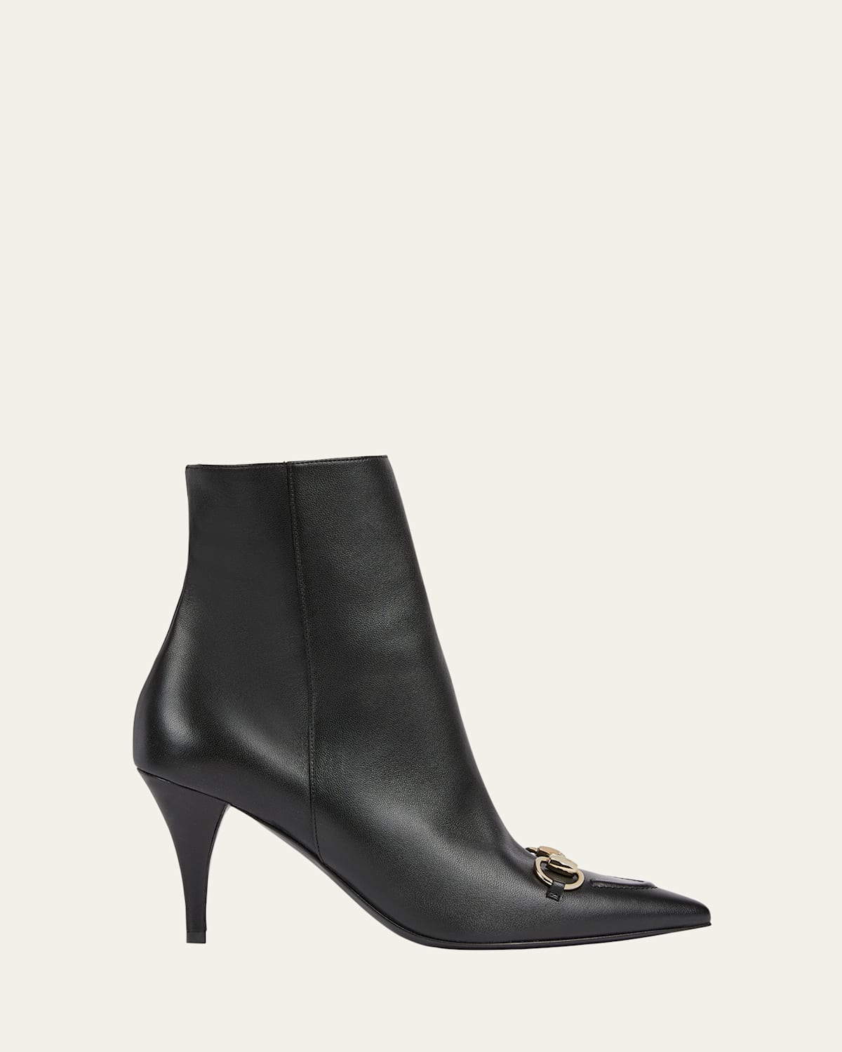 Gucci Erin Nappa Leather Horsebit Booties In Black